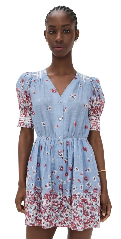 Sea Whitney Print Puff Mini Dress Blue