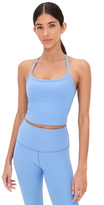 Beyond Yoga Spacedye Slim Racerback Cropped Tank Flower Blue Heather