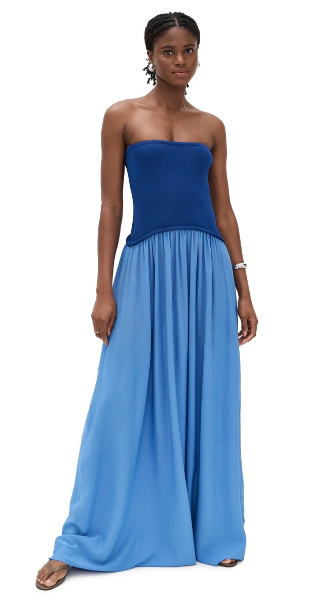 Solid & Striped Strapless Soglio Dress Maritime Navy/Marina Blue