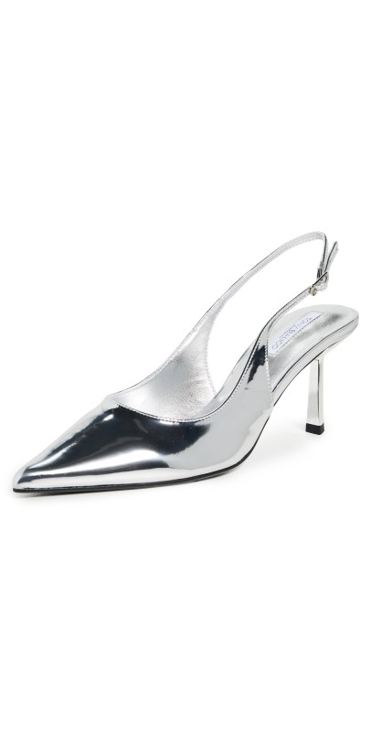 Tony Bianco Baz Slingback Heels Silver Shine