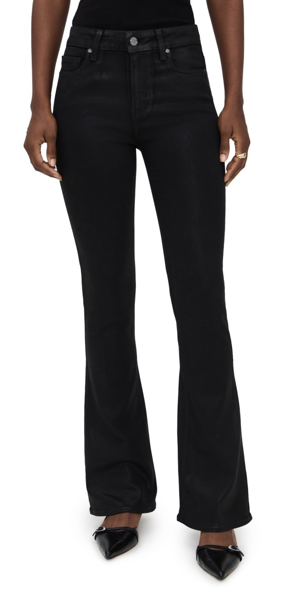 PAIGE Laurel Canyon Jeans Black Fog Luxe Coating