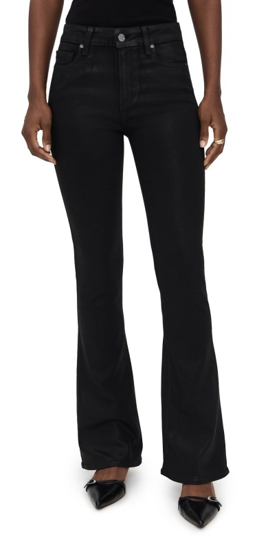 PAIGE Laurel Canyon Jeans Black Fog Luxe Coating