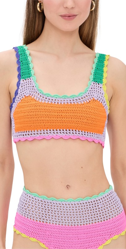 Beach Riot Andy Bikini Top Technicolor Rays