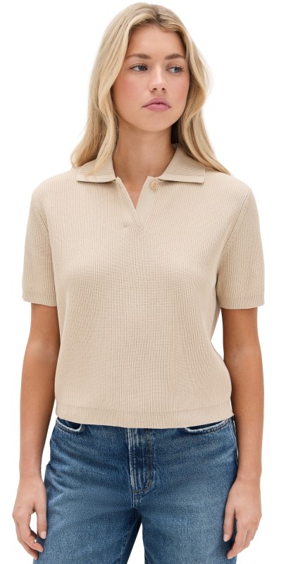 Vince Ribbed Polo Pale Canyon