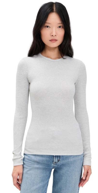 AGOLDE Delphi Slim Tee Brushed Heather Grey