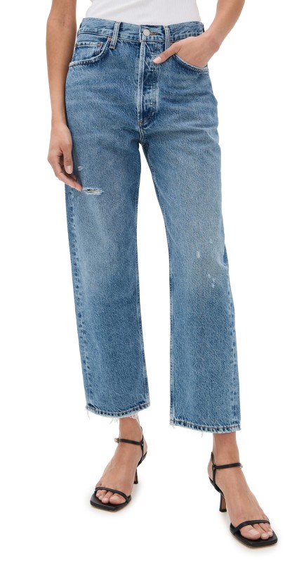 AGOLDE 90s Crop Mid Rise Loose Straight Jeans Shrine