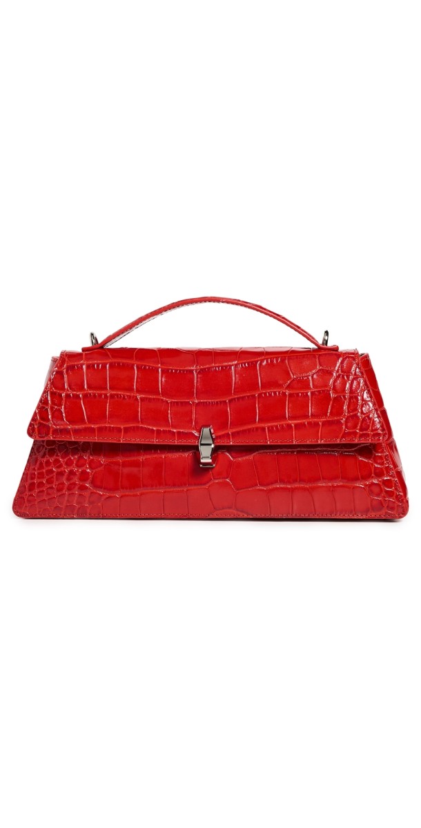 Reformation Gia Shoulder Bag Lava Croc