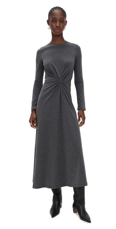 Apiece Apart Volta Long Sleeve Dress Heathered Charcoal