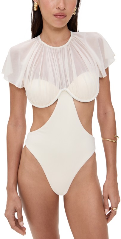 Andrea Iyamah Naru One Piece Swimsuit Ivory