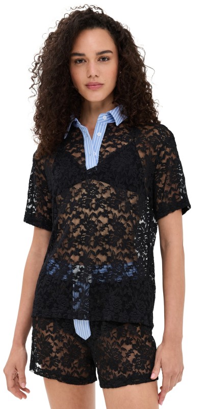 Lioness Cobain Lace Polo Porcelain
