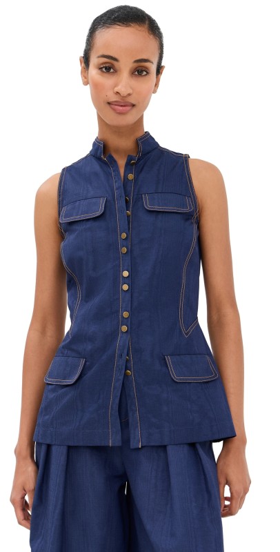 Rosie Assoulin Emotionally Vested Vest Blueberry