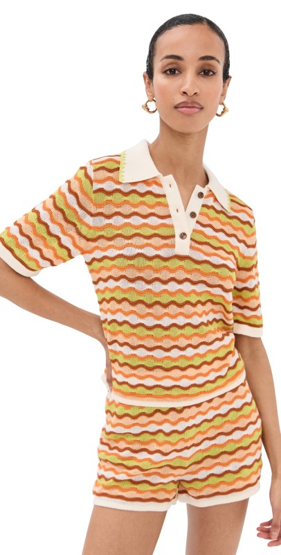 ESCVDO Mullu Polo Shirt Orange/Lime