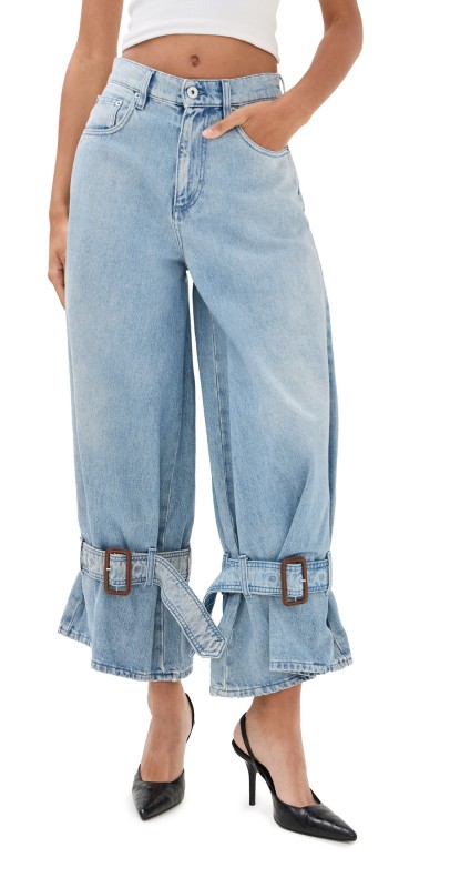 JW Anderson Buckled Cuff Jeans Light Blue