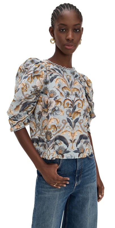 FARM Rio Snake Garden Blue 3D Blouse Snake Garden Blue