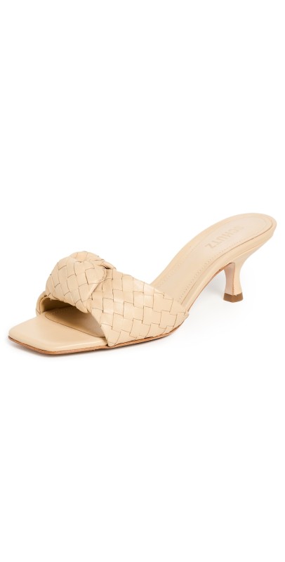 Schutz Kareena Knot Mules Natural Nibs