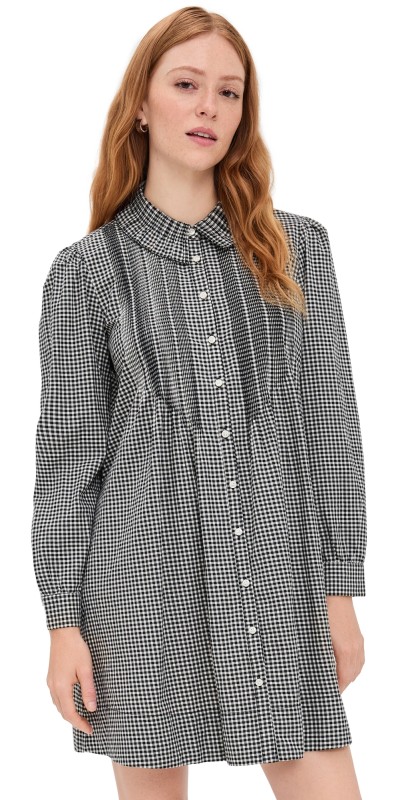 Birds of Paradis Olive Dress Onyx Check