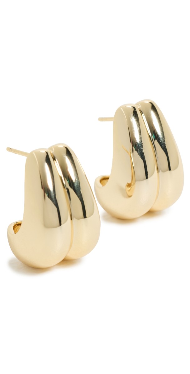 By Adina Eden Double Graduated Chunky Stud Earrings Gold