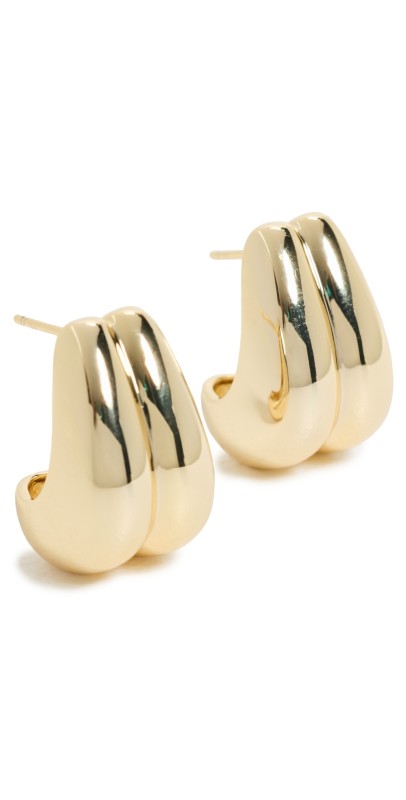 By Adina Eden Double Graduated Chunky Stud Earrings Gold