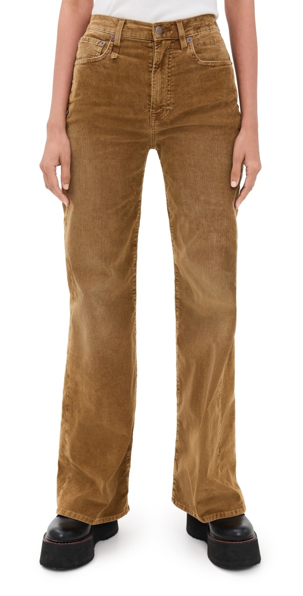 R13 Charlotte Corduroy Jeans Golden Brown Stretch Cord