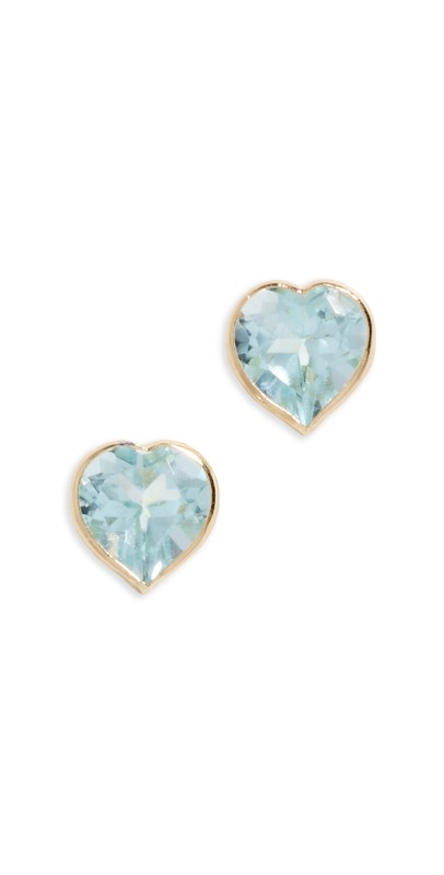 JIA JIA 14k Blue Topaz Heart Stud Earrings Blu