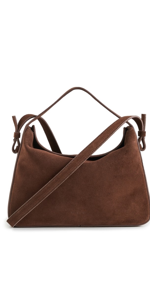 AESTHER EKME Soft Baguette Crossbody Bag 238 Suede Cocoa