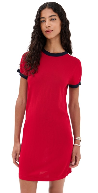 State & Lake Ringer Track Dress Navy/Cobalt/White