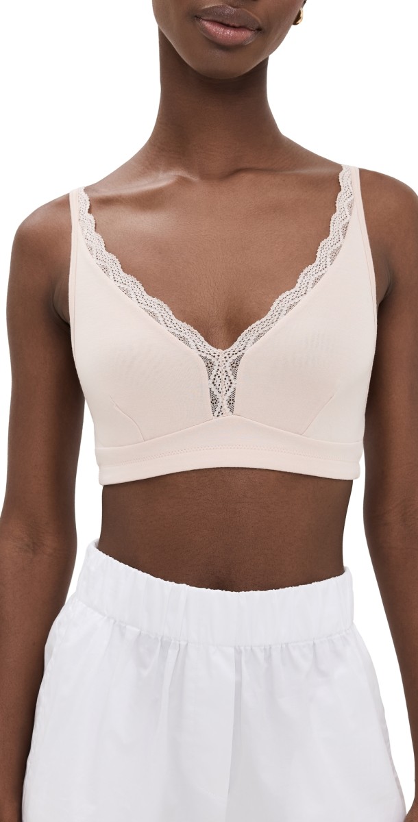 Stripe & Stare The Lace Plunge Bralette Sand