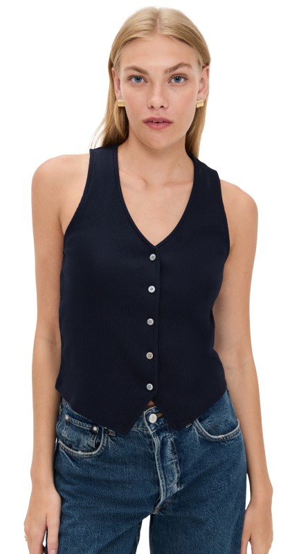 Veronica Beard Jean Hoorne Top Navy