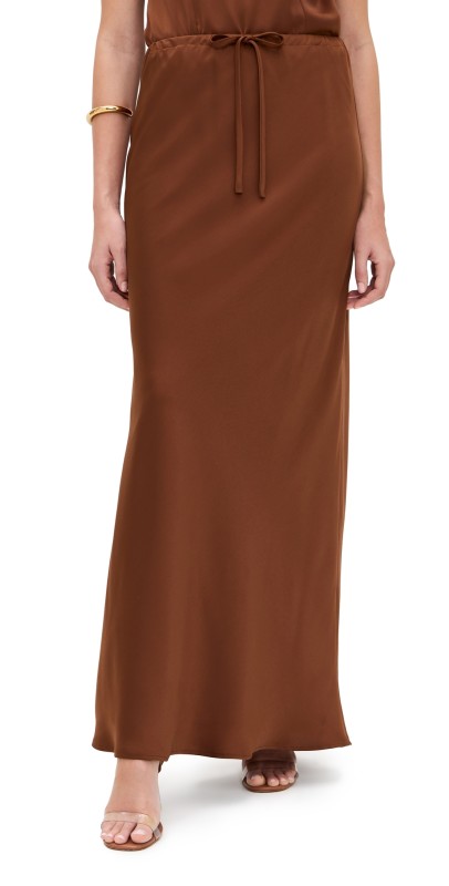 WAYF Carol Drawstring Skirt Redwood