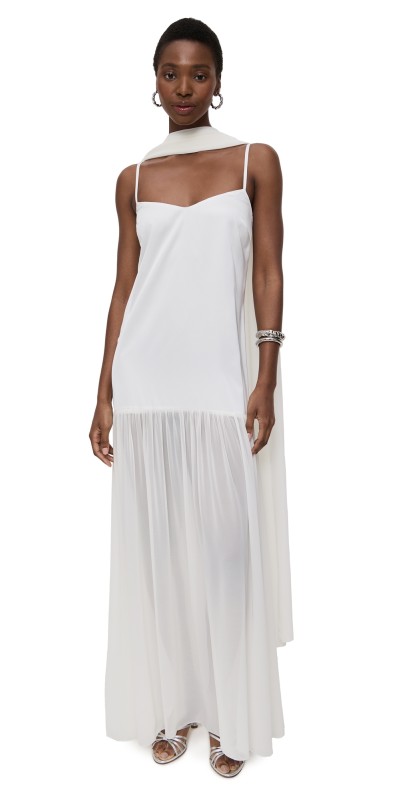 Show Me Your Mumu Dalia Maxi Dress Ivory Luxe Satin