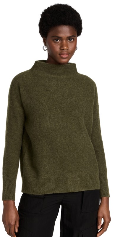 Vince Funnel Neck Cashmere Sweater Bay Leaf