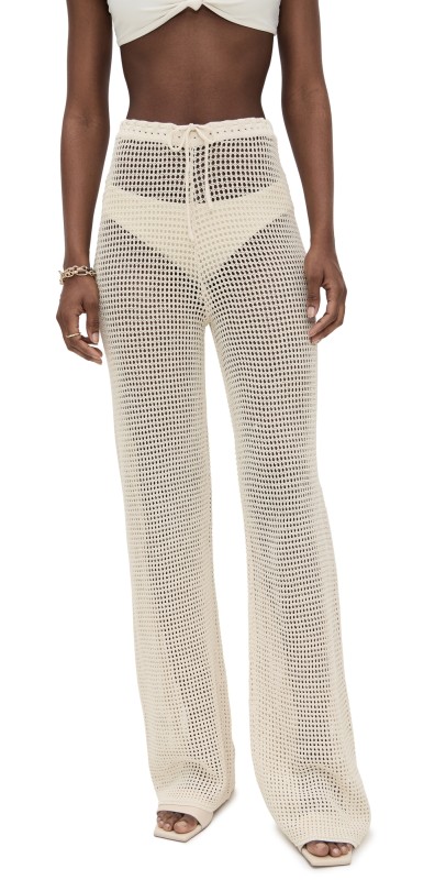 Good American Crochet Pants Ecru