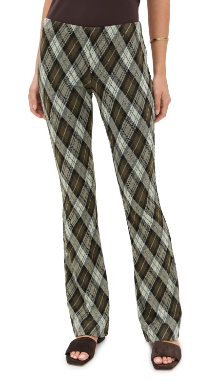 Free People Chloe Knit Pants Olive Combo