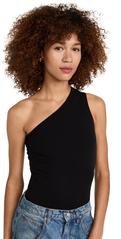Wolford One-Shoulder Asymmetrical Bodysuit Black
