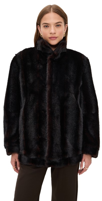 MM6 Maison Margiela Faux Fur Sports Jacket Brown
