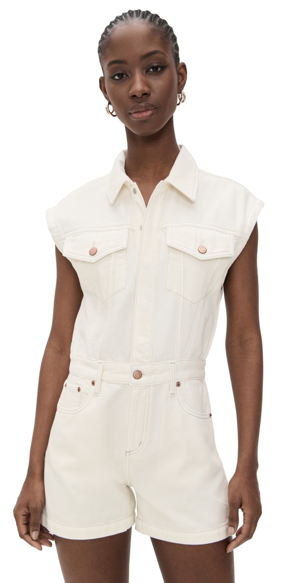 Pistola Denim Lennox Romper Ecru