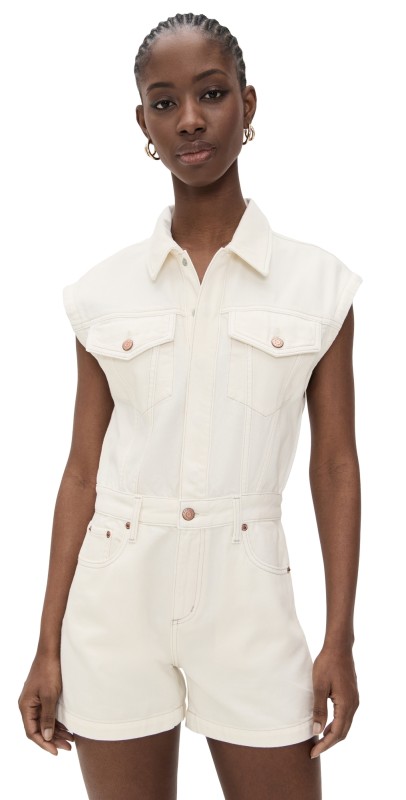 Pistola Denim Lennox Romper Ecru