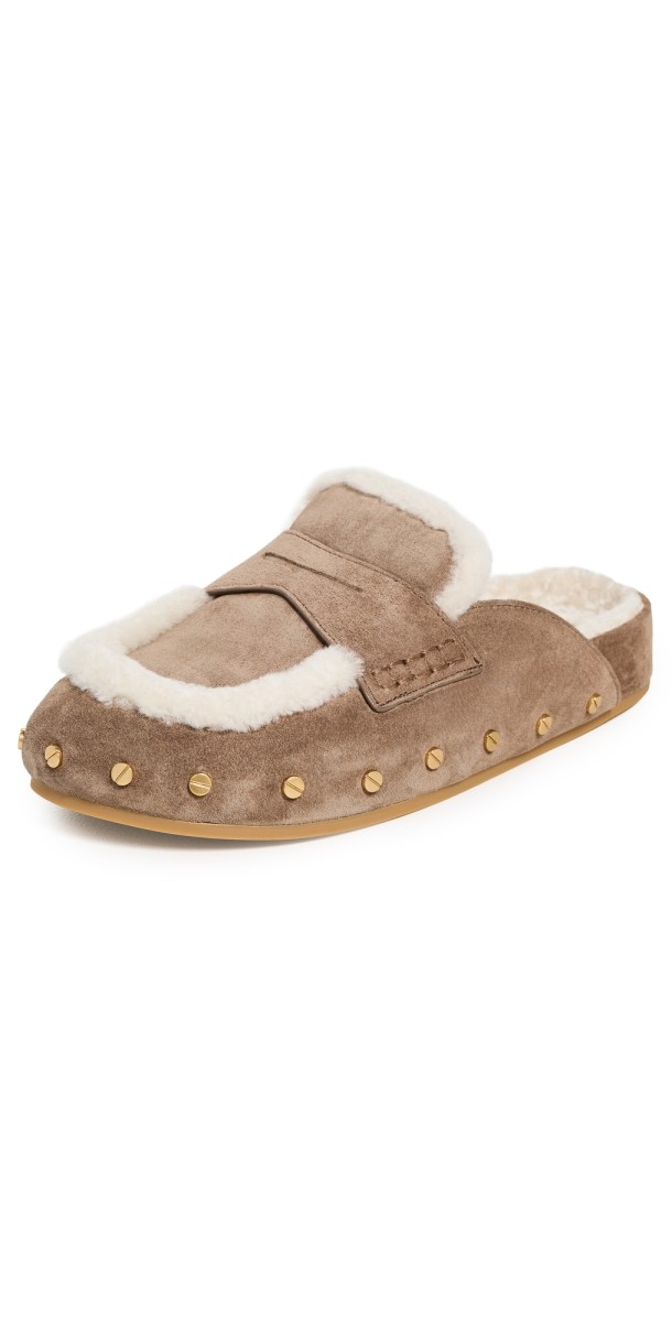 Veronica Beard Fenix Clogs Bark/Ecru