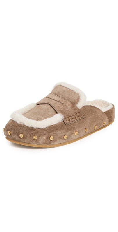 Veronica Beard Fenix Clogs Bark/Ecru