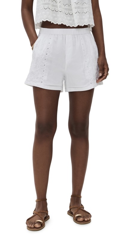 Madewell Eyelet Pull-On Shorts White