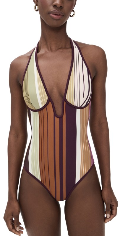 SIR. Fontana Halter One Piece Elisa Stripe