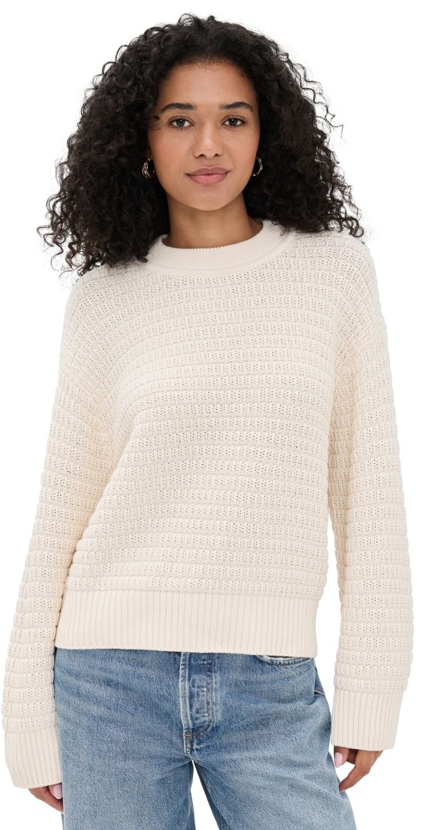 Reformation Collie Oversized Cotton Crew Sweater Gossamer