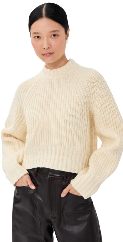 CO Cropped Crew Neck Pullover Ivory