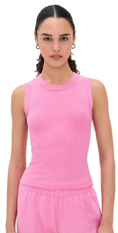 LNA Elia Rib Tank Stone Wash Pink
