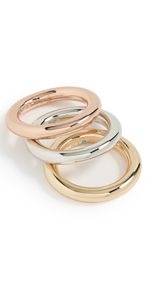 Roxanne Assoulin The Tubular Ring Set Shiny Gold/Pale Pink Gold