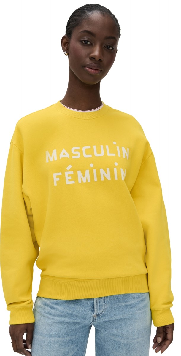 Clare V. Oversized Sweatshirt Citron w/ Cream