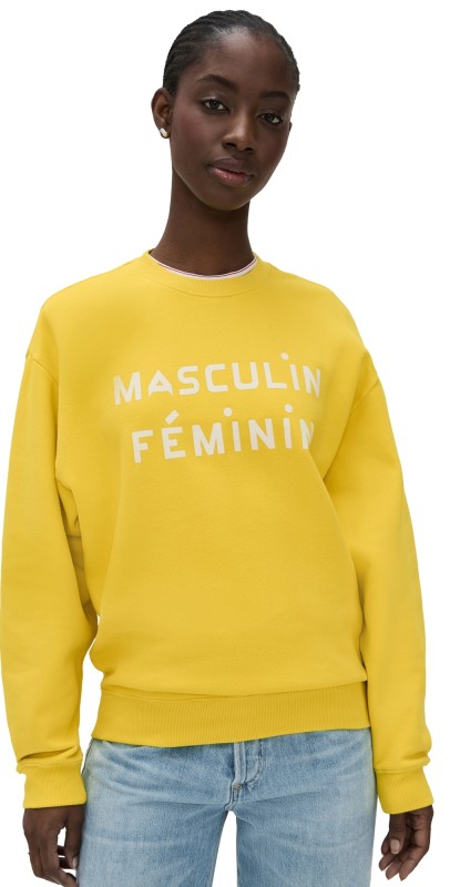 Clare V. Oversized Sweatshirt Citron w/ Cream