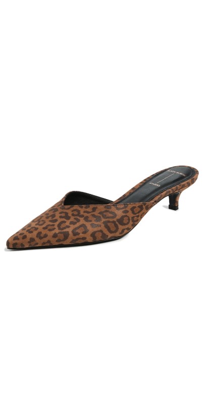 Black Suede Studio Sofia Heels Leopard Nubuck