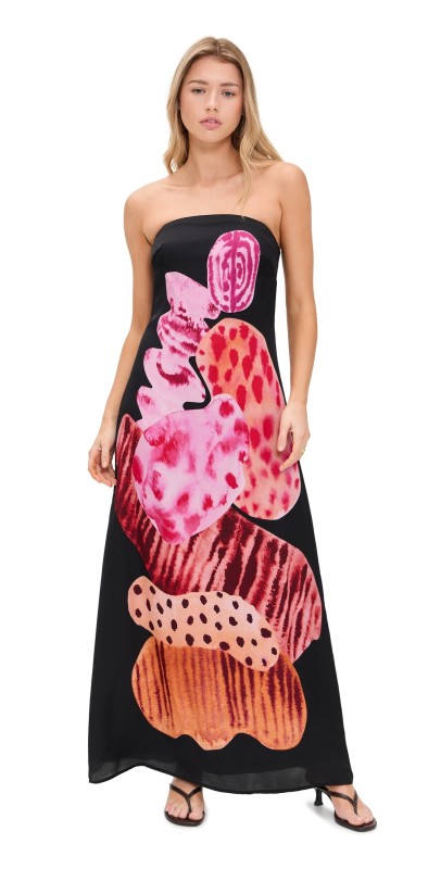 The Wolf Gang Kora Maxi Dress Noir Abstract