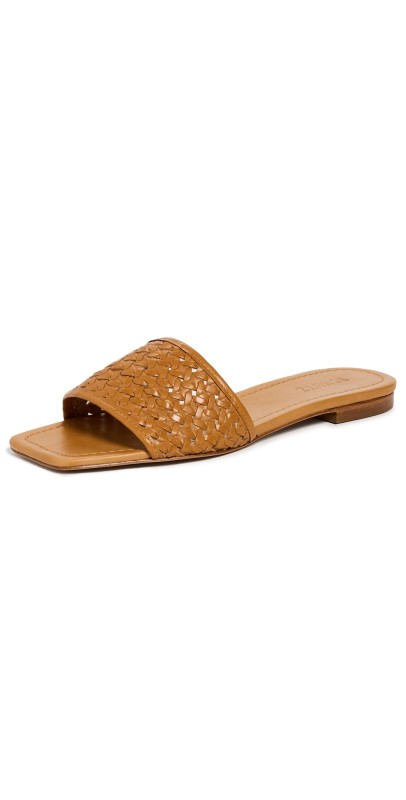 Schutz Juliet Flat Sandals Inca Gold